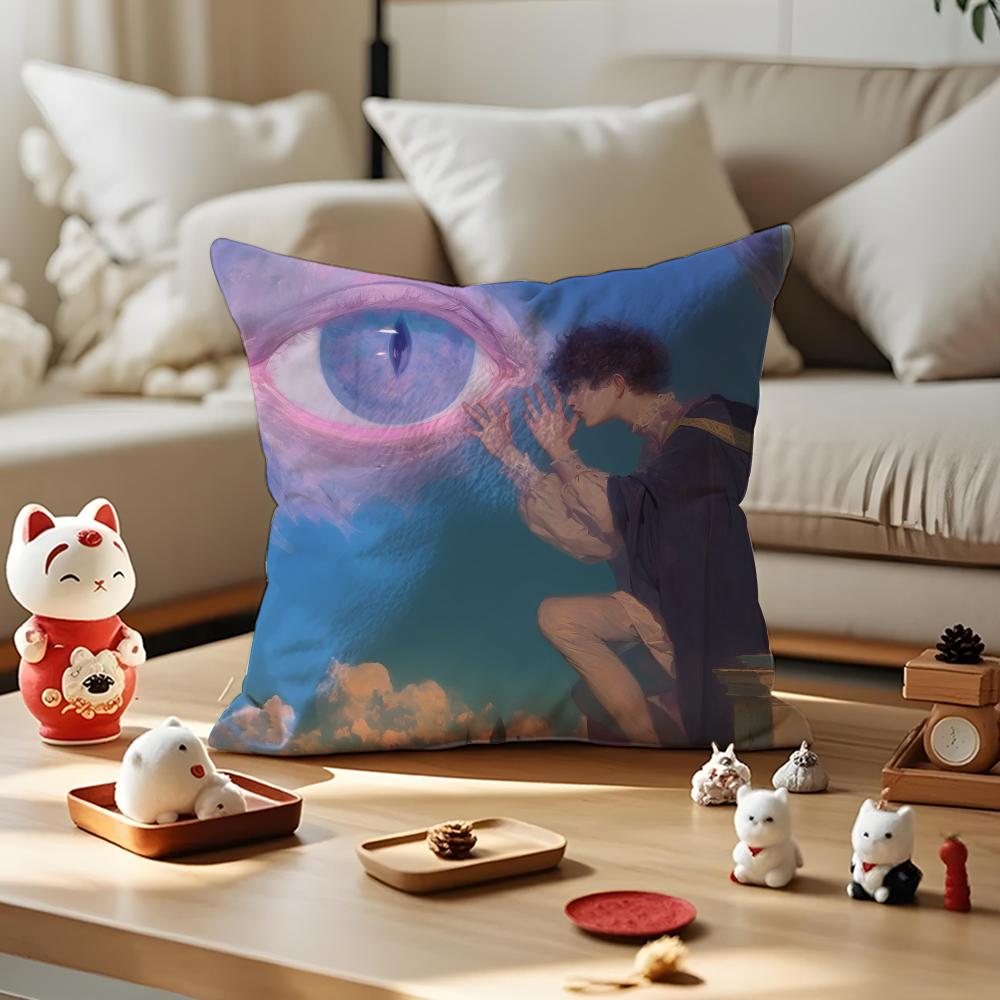 Angel Digital Art Cool Cushion Cover Anti-Dustmite Pillowcase Invisible Zipper Silky Short Plush Sofa Cushion Cover