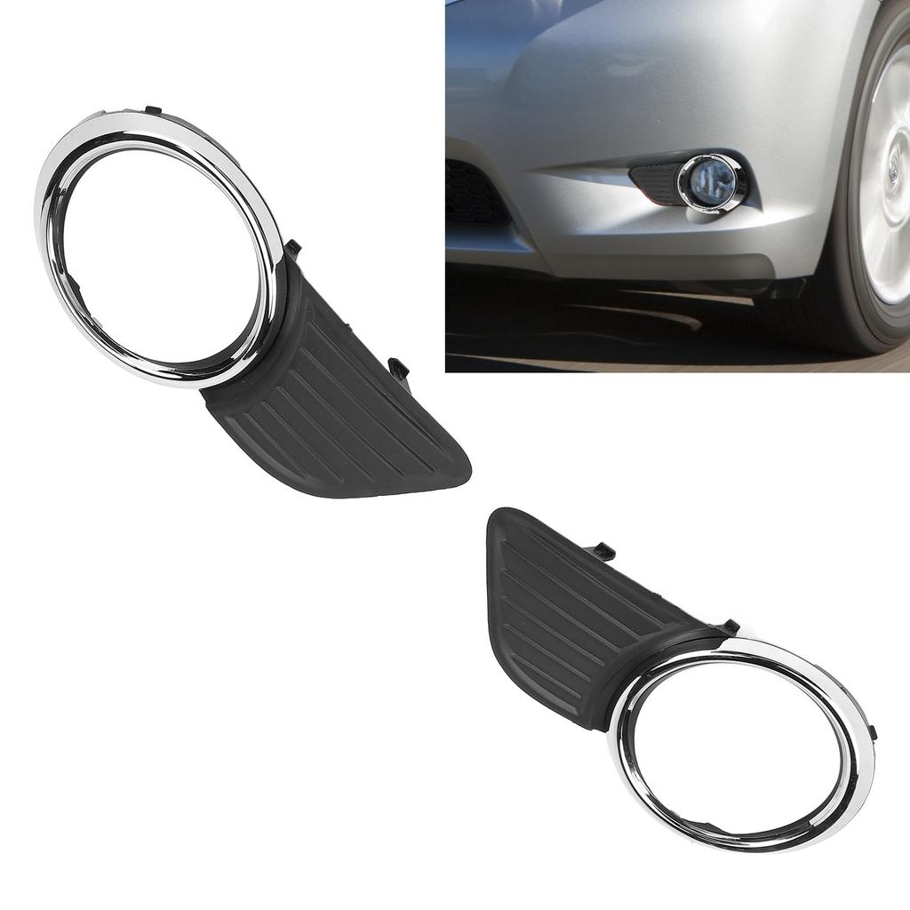 1 Pair Front Bumper Fog Light Grille Cover with Chrome Frame 5212708020 Water Resistant Stylish Look
