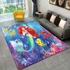 1pc Mermaid Pattern Area Rug Soft Flannel Floor Mat for Living Room, Bedroom, Sofa Coffee Table Floor Mat, Machine Washable