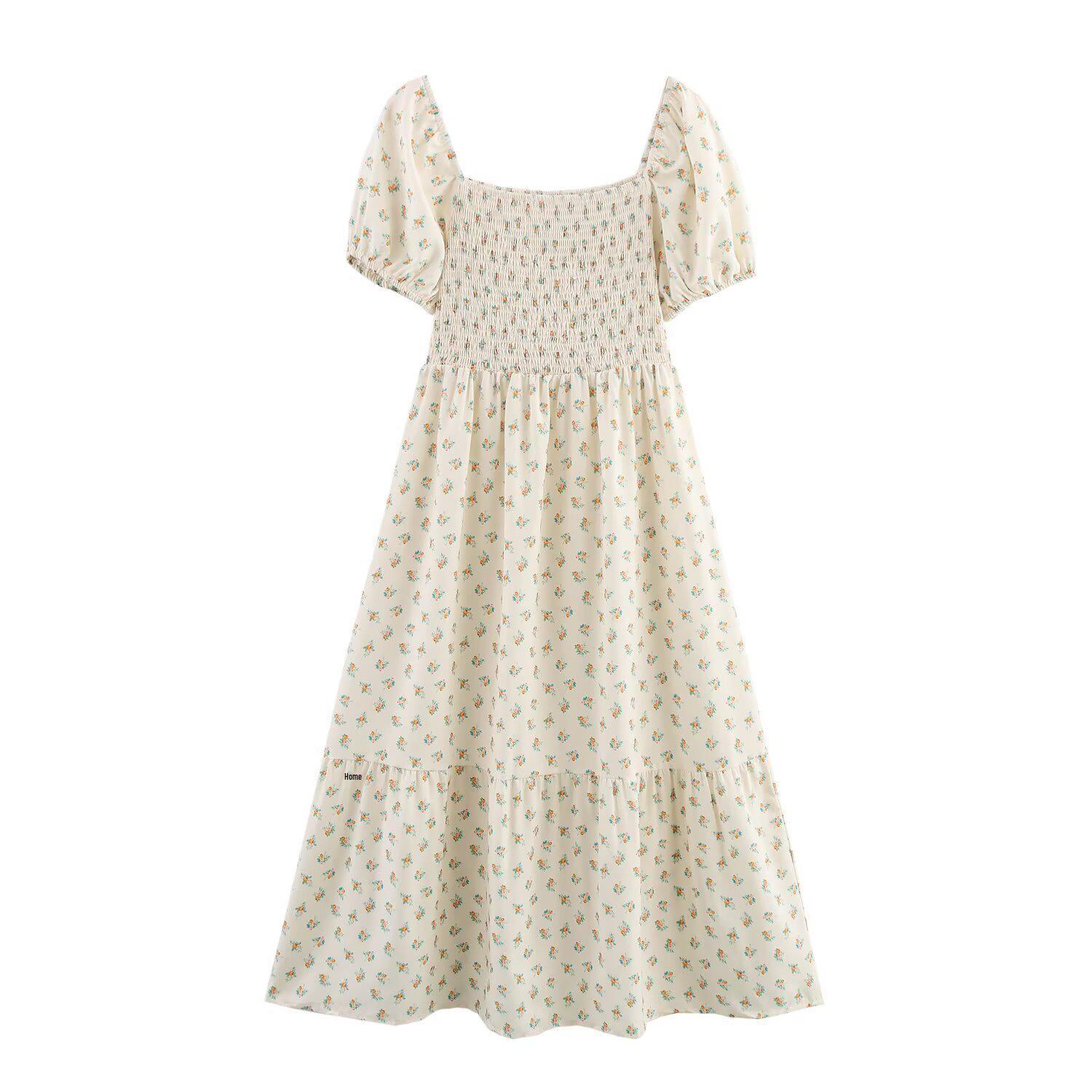 

Spring 2025 Women s European & American Style Fashion Fresh Print Short Sleeve Dress Large