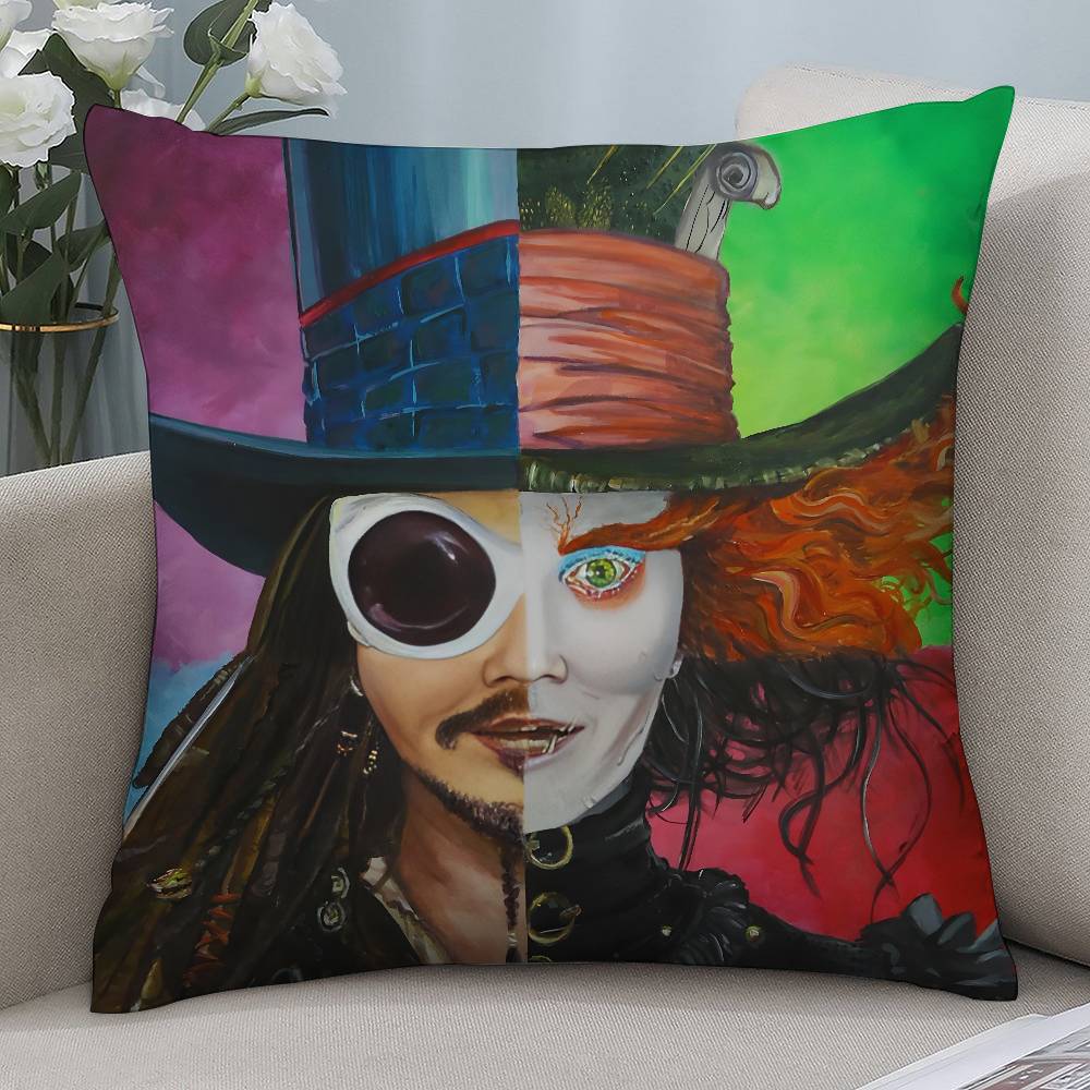 Фильм Э-Эдвард Руки-ножницы Наволочка Короткий плюш Двусторонняя печать Квадратные наволочки для диванных подушек Домашний декор подушек 12x12Inch