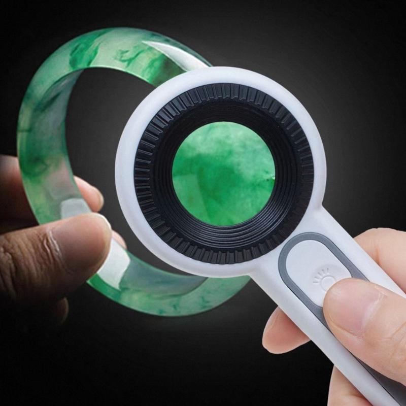 Professional Gemstones Magnifier High Magnification Jewelry Loupe with Rechargeable Battery and Light System for Jewelry