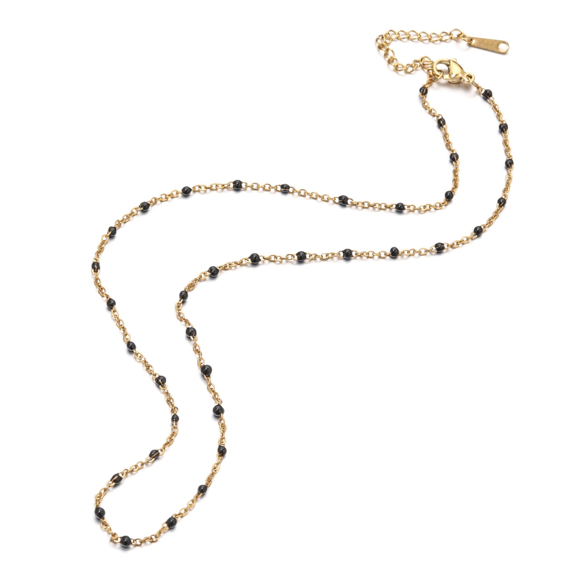 French Retro Tiger Eye Gold Sandstone Pendant Necklace: Elegant Stainless Steel Clavicle Chain for Women