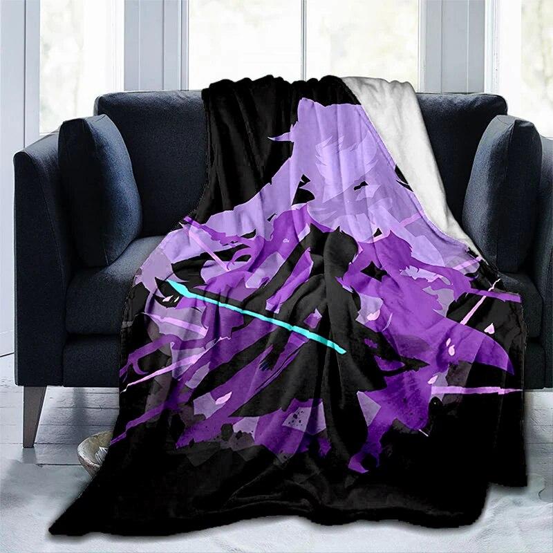 Popular Games Genshin Impact Printed Blanket Flannel Warmth Soft Plush Sofa Bed Throwing Blankets Plush Throwing Anime Blanket
