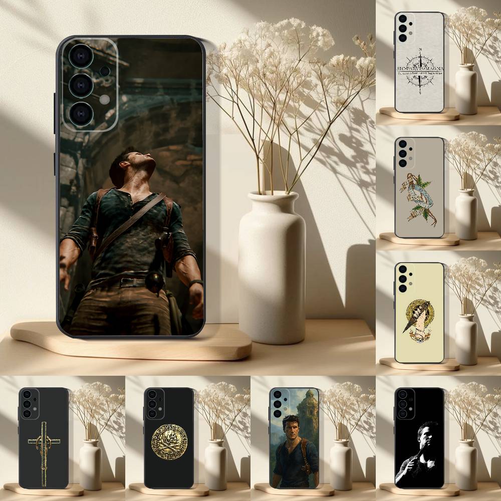 Phone Case For Samsung S 25,24,23,22,30,21,10,9,Ultra,Plus,Lite,FE,4,5G Sic Parvis Magna Uncharted Black Soft Case