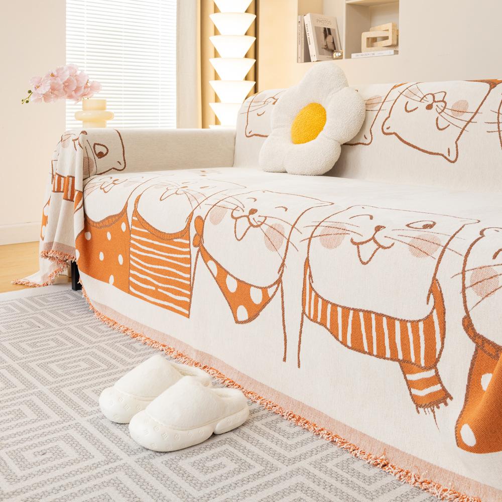 Chenille Sofa Cover Towel Sofa Seat Cushions Four Seasons Universal Sofa Cover Cover Double-Sided Full Cover Non-Slip Seat Cushion Cloth