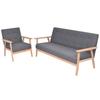 Vidaxl Lounge Set, 2 Pcs, Fabric, Dark Gray