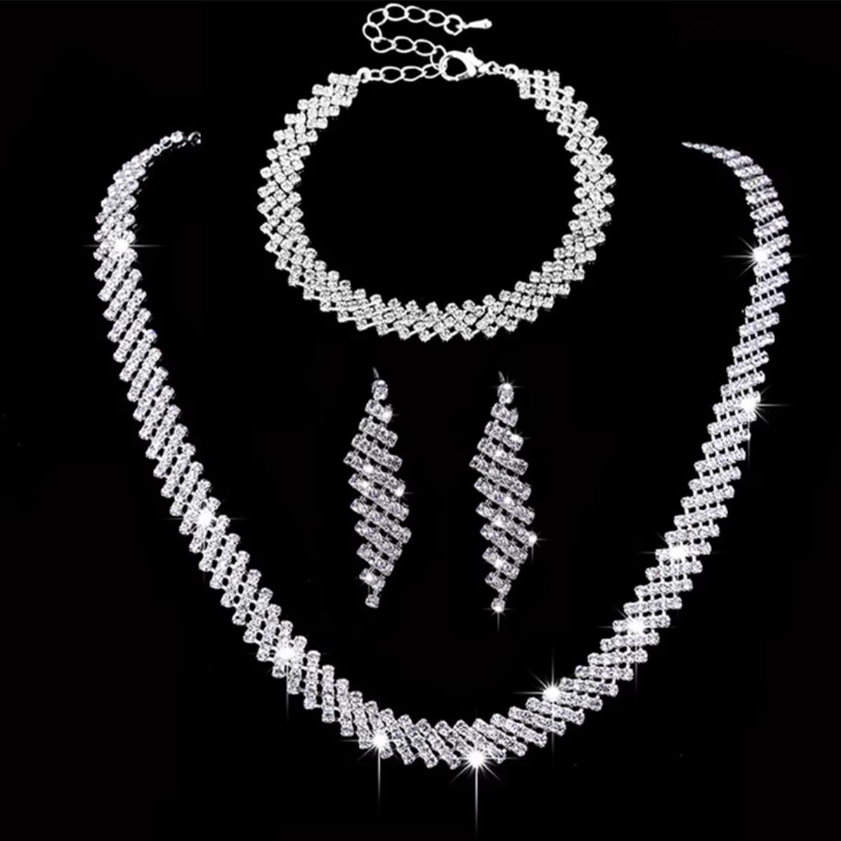 Pieces of Women s Fashionable and Minimalist Necklaces with Earrings, Bracelets, Jewelry Sets, Banquet and Party Accessories 10cm