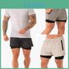 Men's Gym Sports Training Shorts With Breathable Mesh And Zippered Pockets