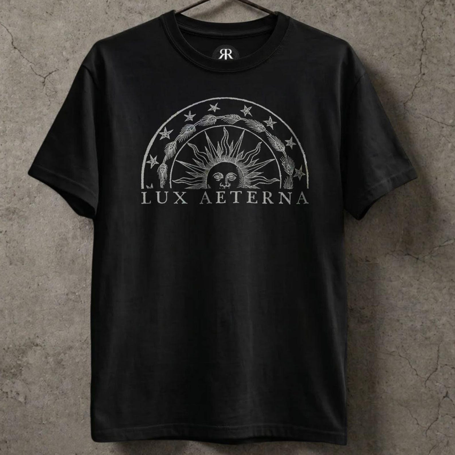 Lux Aeterna Shirt - Alchemical Sun Gnostic Hermetic Graphic Tee L