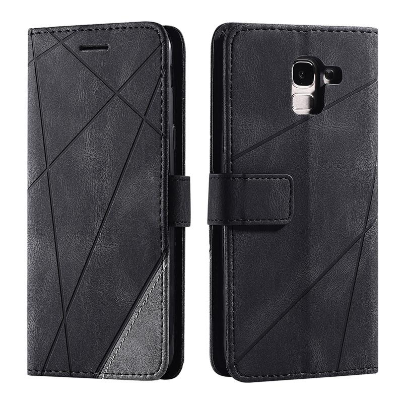 Ledertasche auf für Coque Samsung Galaxy J6 2018 Hülle Flip Cover na für Fundas Samsung J6 2018 Handyhüllen Galaxy J8 2018 Etui