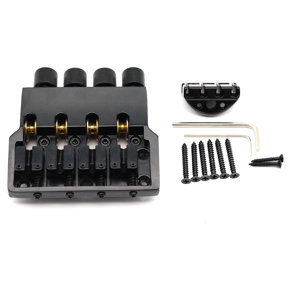 1set Electric Bass Bridge Headless Bass String Bridge Ball String Saddle Black