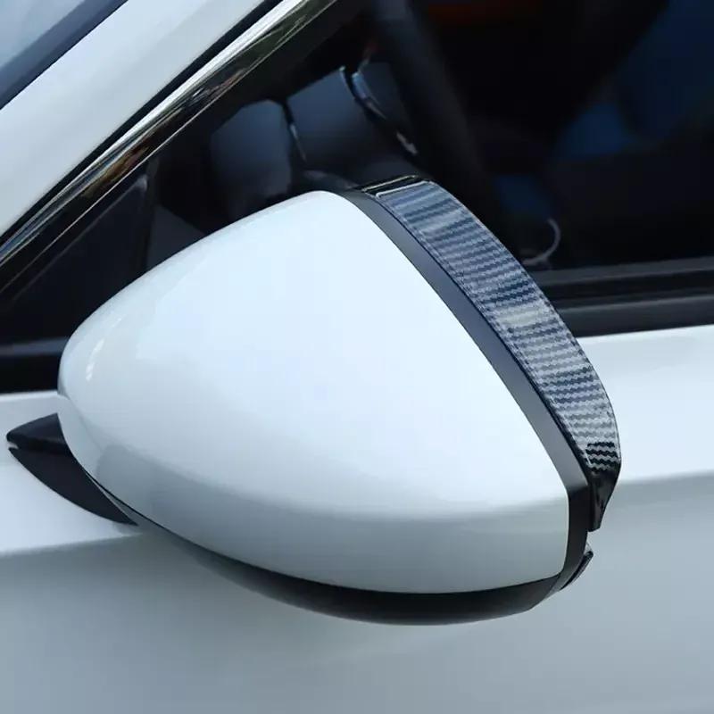 For Honda Civic 11th Gen   Carbon Black Car Sticker Rearview Side Mirror Rain Eyebrow Shield Cover Frame Protector ABS
