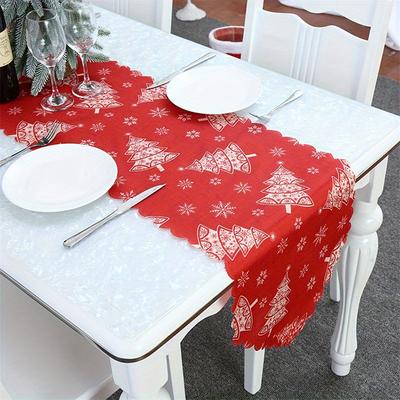 Christmas Decoration Tablecloth Creative Restaurant & Hotel Printed Tablecloth Holiday Desktop Decor Scene Decoration Home