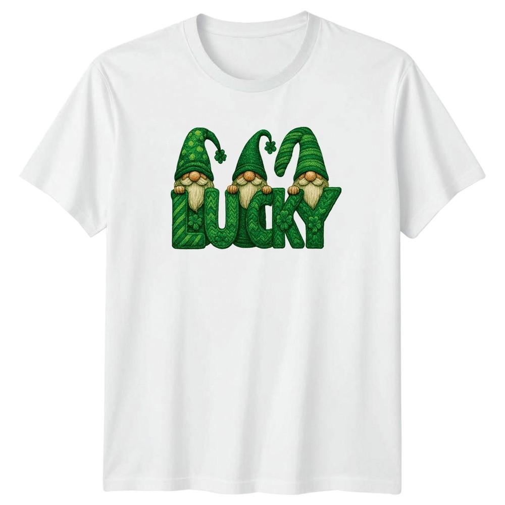 Lucky Gnomes St Patricks Day Clover TShirt Irish Holiday S
