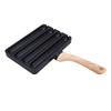 4 Slot Hot Dog Grilling Iron, Fast Heating Aluminum Alloy Grill Pan with Anti-heat Wooden Handle for Cooking Cooking Cooking In