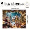 Santa Claus Gingerbread House Christmas Background Banner Polyester Suitable Party Decoration Outdoor Curtain Made Of Washable