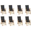 Day and Night - Day and Night Folding Garden Chairs and Cushions 8 Pcs Solid Acacia Wood