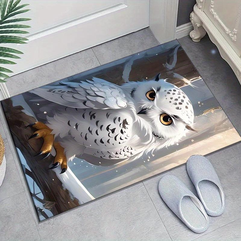 

Коврик с принтом совы из кристаллического велюра для спальни, гостиной, домашнего декора, нескользящий коврик для прикроватной зоны 60cm x 90cm