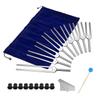 HopeFamily Tuning Fork Set of Crystal Aluminum with Silicone Hammer Silver 9, Tuners, Alloy, Base,
