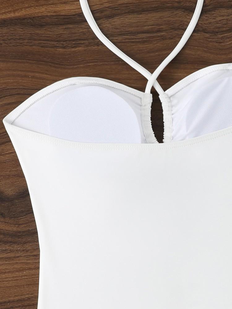 2026 Europees-Amerikaanse Halter Eendelig Uitgesneden Sexy Driehoek Strand Bikini
