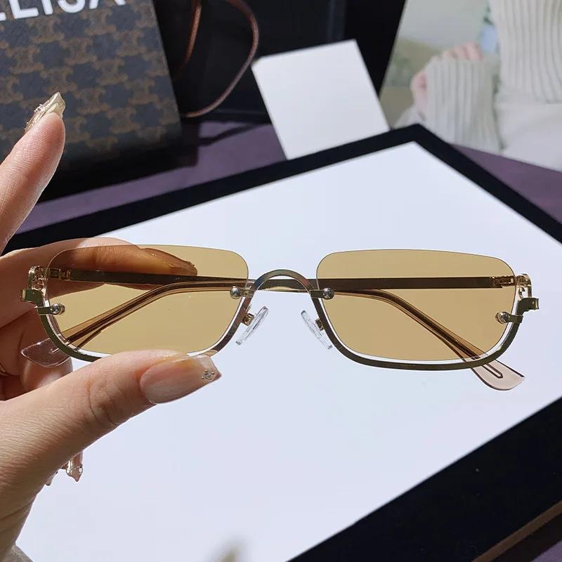 Neutral Fashion Square Half-Frame High-End Sunglasses Fashionable Personalized Sun Protection Glasses Outdoor Uv400 Sunglasses