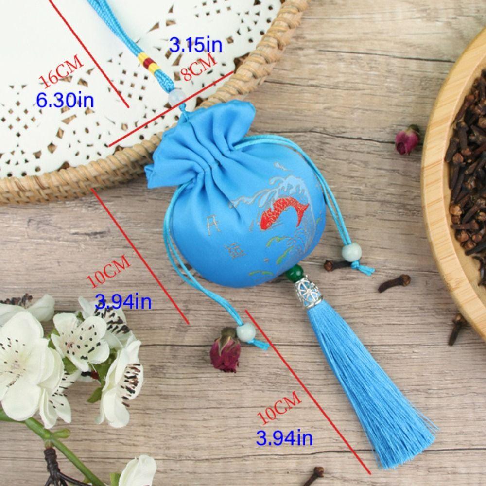 Bird Canvas Ethnic Flower Handbag Letter Jewelry Packing Bag  Hanfu Decoration