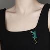 Vintage Reptile-shaped Brooch Exquisite Faux Crystal Pin Animal Shape Men Clothes Badge