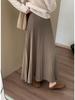 Korean Style High-Waisted Pleated Knit Midi Skirt: Elegant, Versatile, and Soft for a Casual Ladylike Look