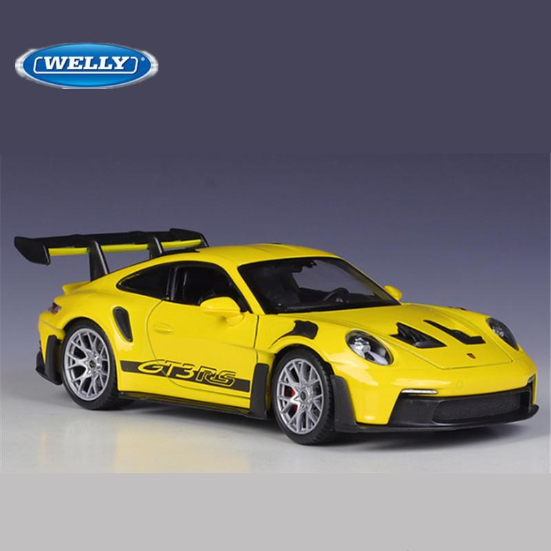 Welly 1:24 Porsche 911 GT3 RS Alloy Sports Car Model Diecast Metal Track Racing Vehicles Car Model High Simulation Kids Toy Gift