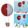 Weihnachts-Heißluftballon-Papierlaternen, wiederverwendbarer hängender Luftballon mit Bambuskorb zum Aufbewahren von Elfenpuppen-Geschenken