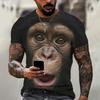 Fashion Animal Monkey Printed Kids Adult T-shirt Summer Women's and Men's Casual Outdoor Girl and Boy Short Sleeve Tees Top Pullover