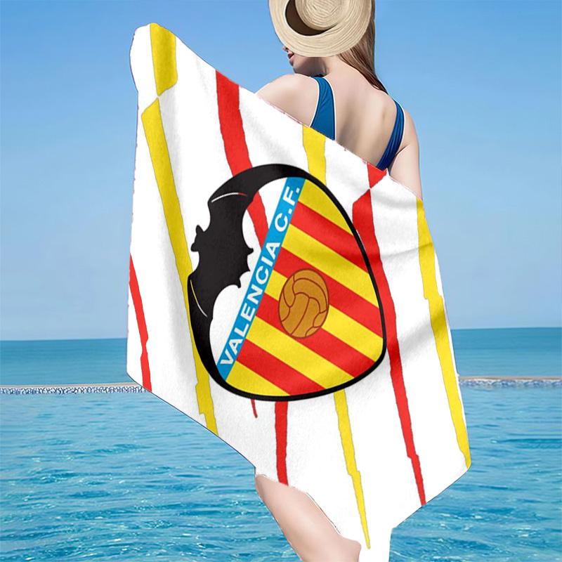 Valencia Cf Crest Design Microfiber Beach Towel, Lightweight And Quick-Dry, for Summer Travel, Beach Essential, Swimming Pool