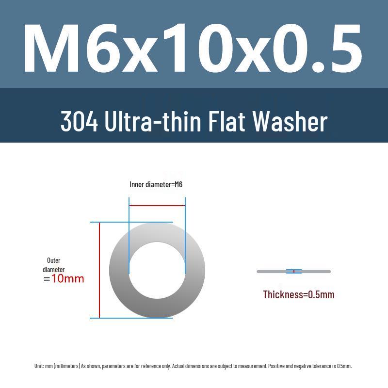 Yigu 304 Stainless Steel Flat Washer Shim Ring (Sizes M3, M4, M5, M8)