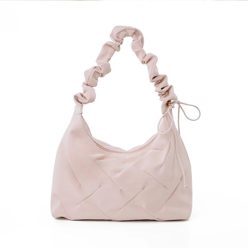 New Casual and Versatile High-end Diamond Plaid Fungus Roll Bag One-shoulder Crossbody Bag