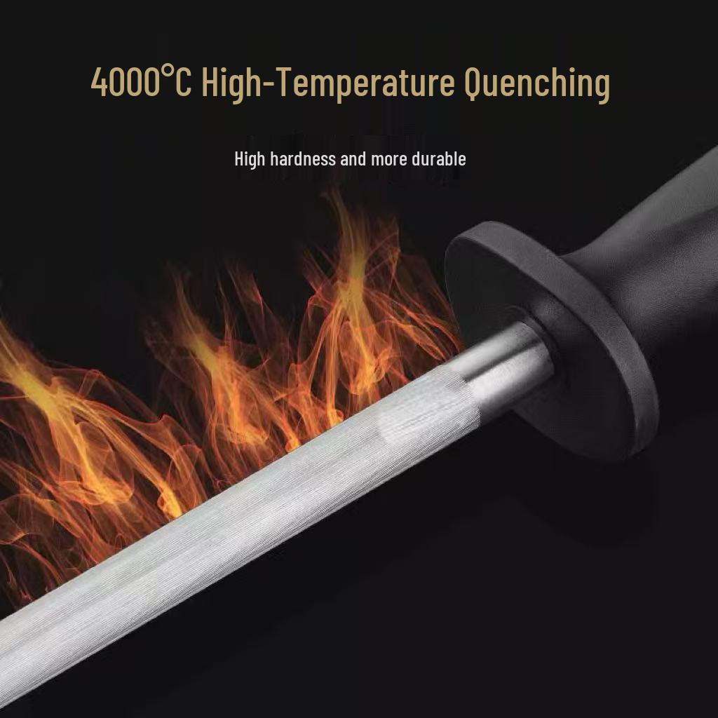 Professional Genuine Superfine Carbon Butcher Sharpening Stick with Blade Guard