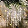 12Pcs Acrylic Christmas Tree Icicle Ornaments Shatterproof Simulated Icicle Twisted Icicle Tree Decor Shining Transparent