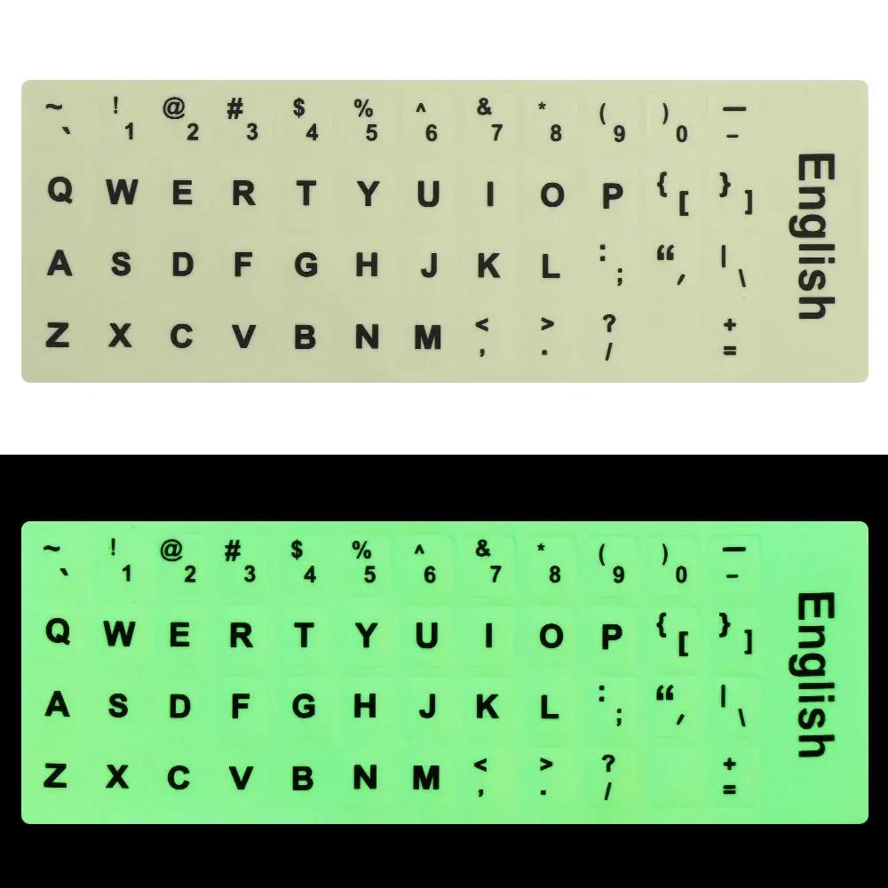 Spanish English Russian Arabic French Luminous Keyboard Stickers  Letter Alphabet Layout Sticker For Laptop Desktop PC 2026 New