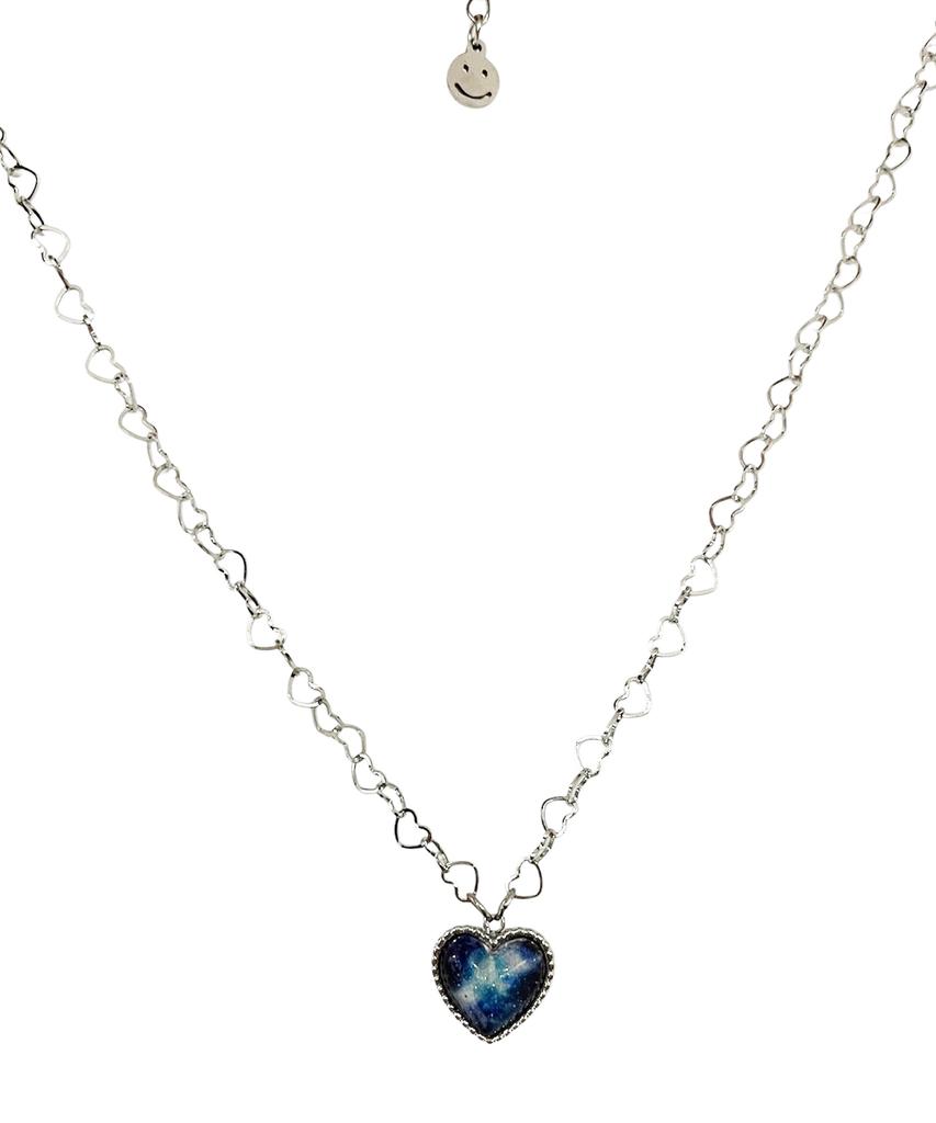 Sk8Er Rock Aurora Love Heart Chain Surgical Steel Necklace