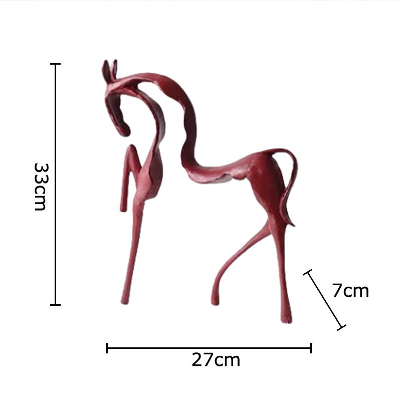 

Minimalist Geometric Abstract Horse Metal Animal Sculpture Desk Decoration Metal Horse Ornaments Modern Home Decor Accessories