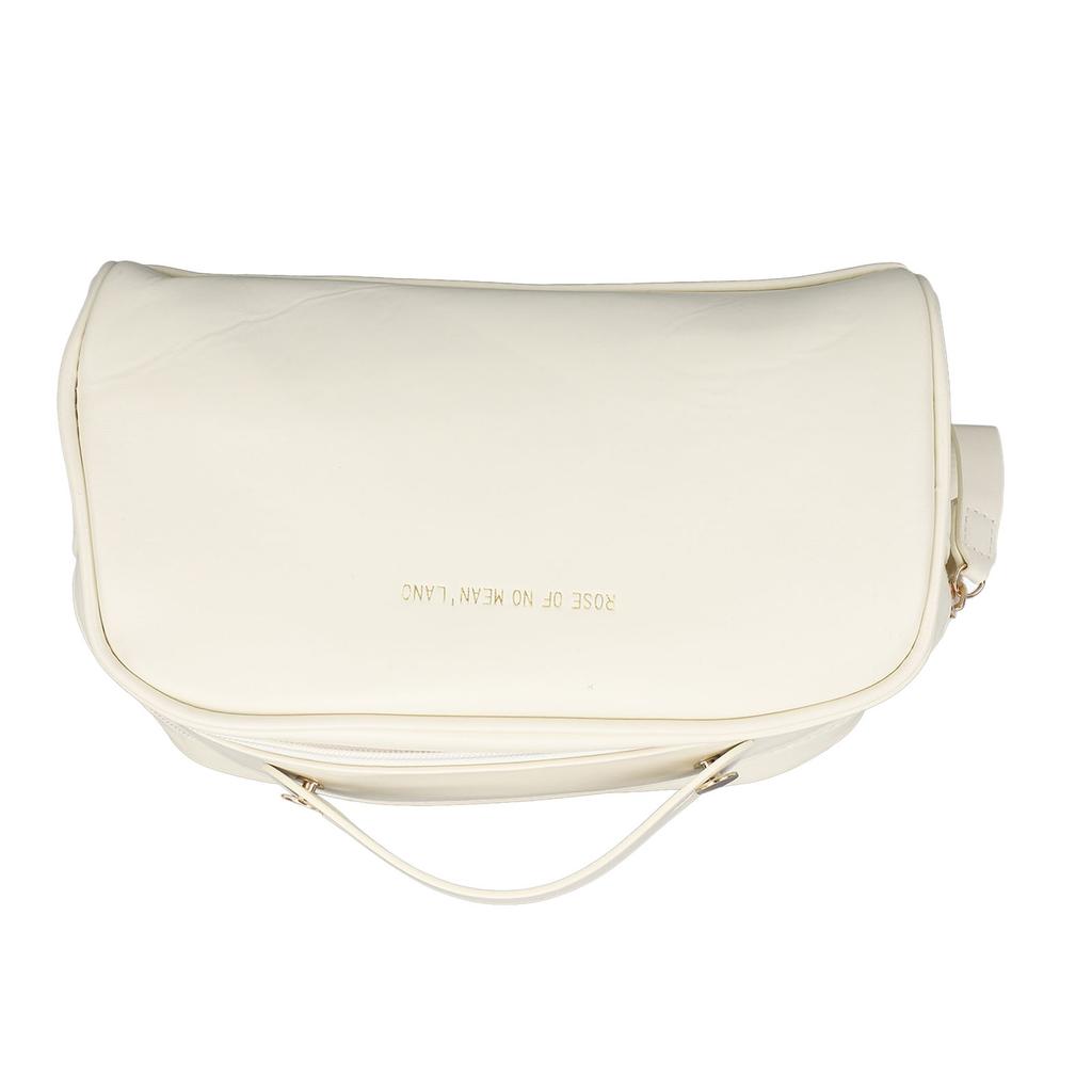 Cosmetic Bag Multifunctional Portable High Capacity Large Opening Travel Makeup Bag for Women Beige Free Size