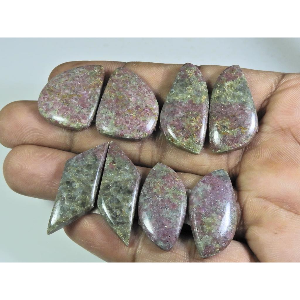 25-27MM Natural Rhodonite Matched Pair Fancy Loose Gemstone 4Pair Lot A-594