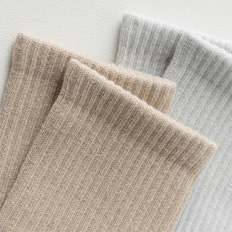 New Solid Color Mid-calf Cotton Yoga Socks Pilates Socks Non-slip Professional Sports Socks Dance Fitness Training Floor Socks