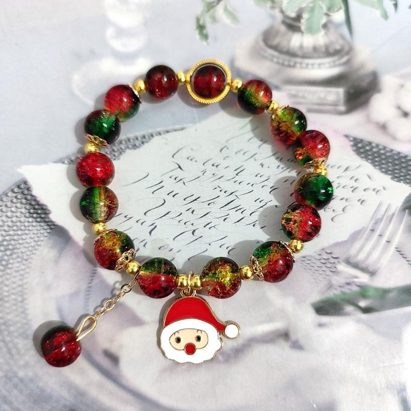Weihnachtsarmband aus Muranoglasperlen - Niedliches, vielseitiges, hochwertiges Geschenk für süße beste Freundinnen