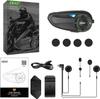 EJEAS Q8 Motorcycle Helmet Bluetooth New Mesh Group Intercom System with Music Sharing and Channel Allows 6 Riders to Talk Simultaneously Intercom,