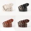 Punk Style Womens Faux Leather Belt With Studded Rivets For Street Fashion And Casual Wear