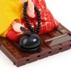 Online Solar-Powered Wooden Little Monk Car Figurine - Buddha Decoration