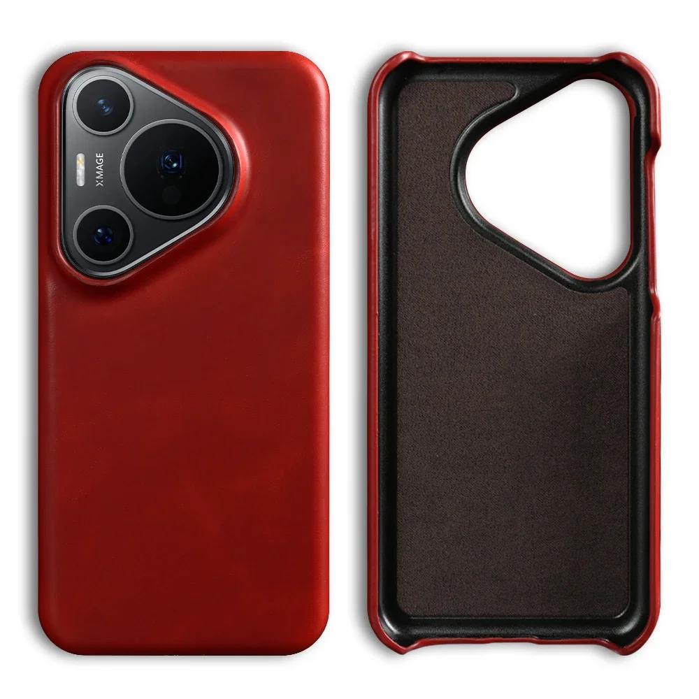 Handmade Genuine Leather Case For Huawei Pura 70 Pro Honor Magic 6 Pro Mate50 mate60 P50 P40 P60 Aesthetic Vintag Phone Cover