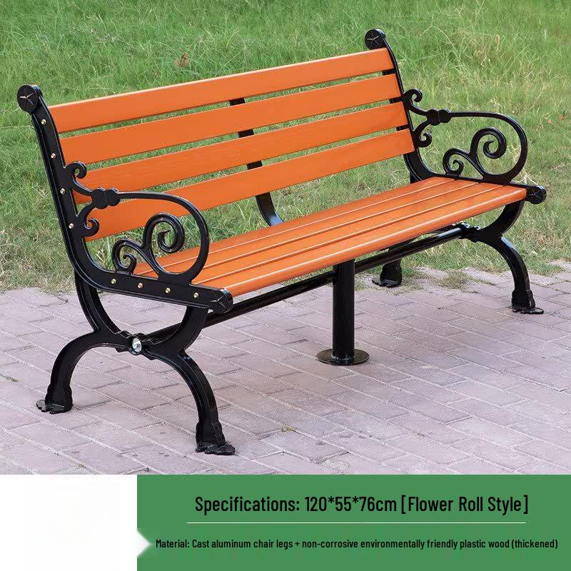 Durable Outdoor Park Bench with Backrest