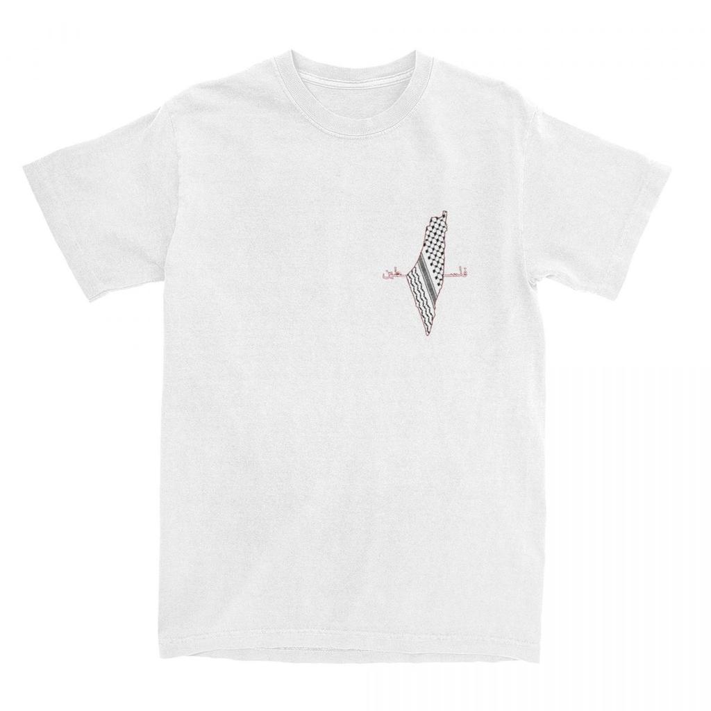 Keffiea Palestine Scarf T Shirt Beach Palestine Map Vintage T Shirts Cotton Harajuku Tshirt For Couple Short Sleeve Top Tees